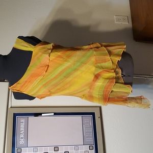 Silk Top in Citrus Colors, Sz M